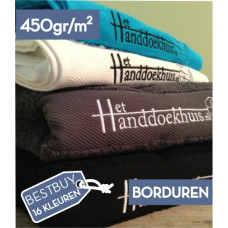 Handdoek 50 x 100cm (450 gr/m2) incl. borduren logo